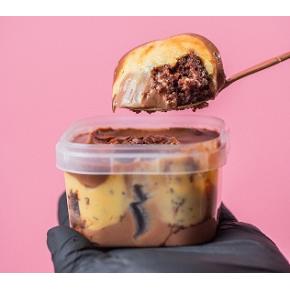 Tortinha de maracujá com chocolate meio amargo